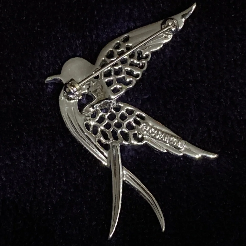 Vintage Sarah Coventry Silver tone Brooch PEACE Dove Pin VTG Signed - Picture 2 of 5